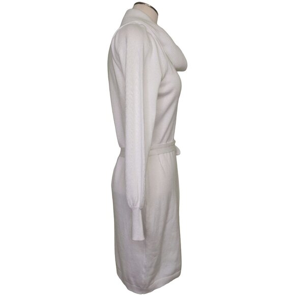 Sam Edelman White Cowl Neck Sweater Dress White Size Medium Chic Fall/Winter - Picture 6 of 15